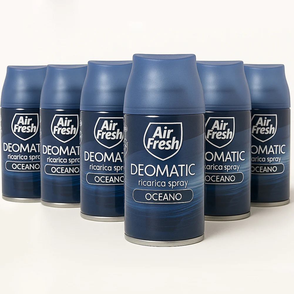 Air Fresh Deomatic Ricariche Profumatore Ambiente 6x250ml Spray Oceano Antiodore - immagine 4