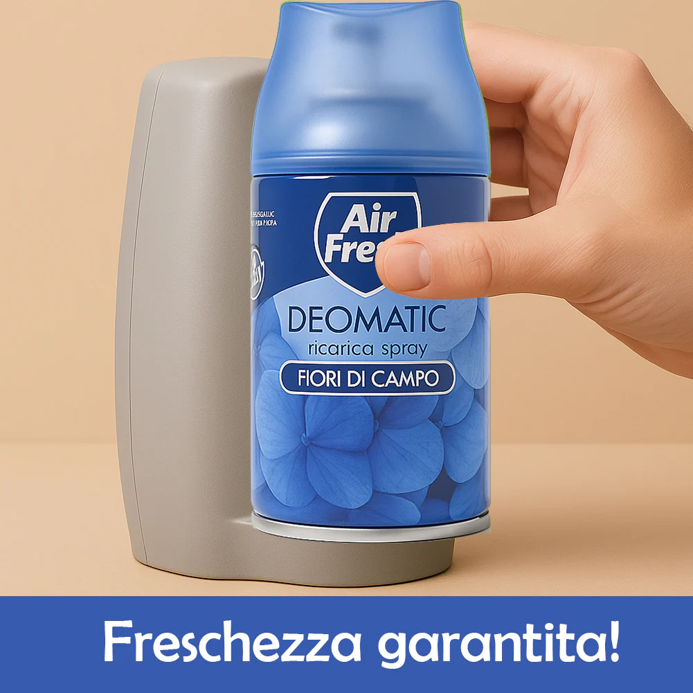 Air Fresh Deomatic Ricariche Profumatore Ambiente 6x250ml Spray Fiori di Campo Antiodore - immagine 4