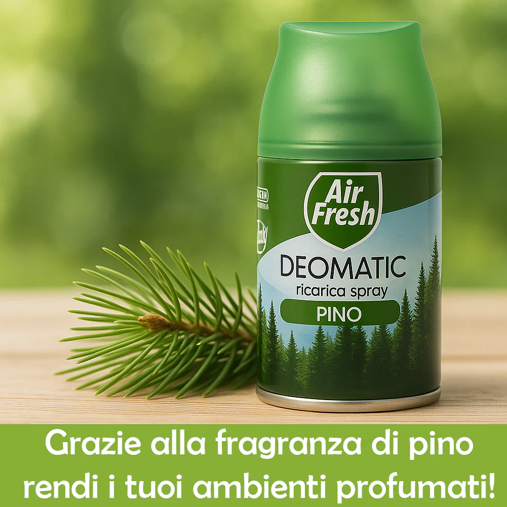Air Fresh Deomatic Ricariche Profumatore Ambiente 6x250ml Spray Pino Antiodore - immagine 3