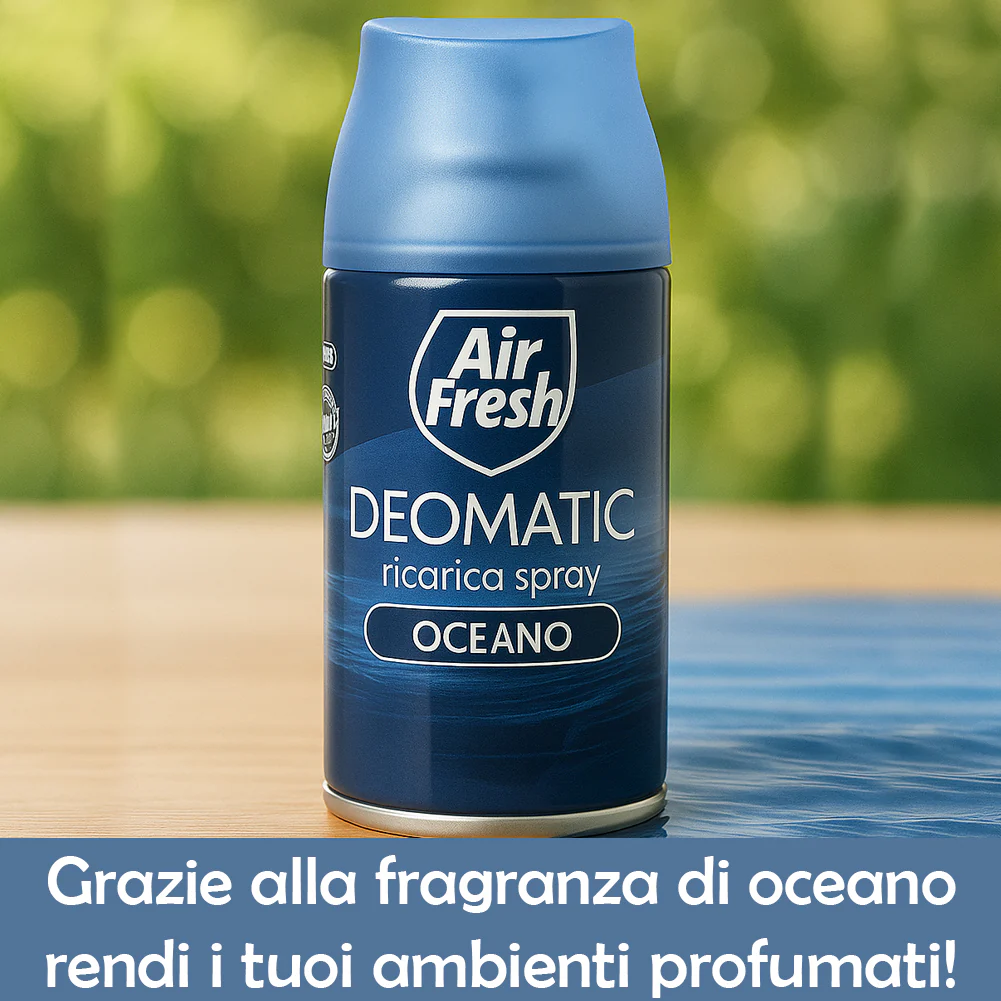 Air Fresh Deomatic Ricariche Profumatore Ambiente 6x250ml Spray Oceano Antiodore - immagine 3
