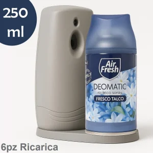 Air Fresh Deomatic Ricariche Profumatore Ambiente 6x250ml Spray Talco Antiodore