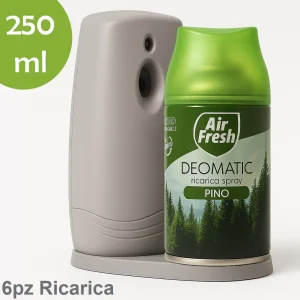 Air Fresh Deomatic Ricariche Profumatore Ambiente 6x250ml Spray Pino Antiodore