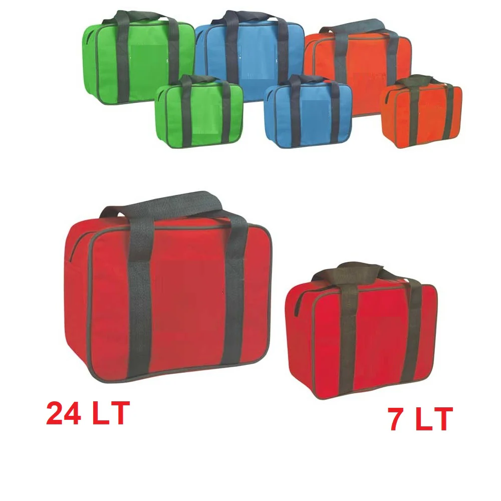 2Borse Termiche 24LT e 7LT con 2 Mattonelle Ghiaccio 400ml colore Verde - immagine 7