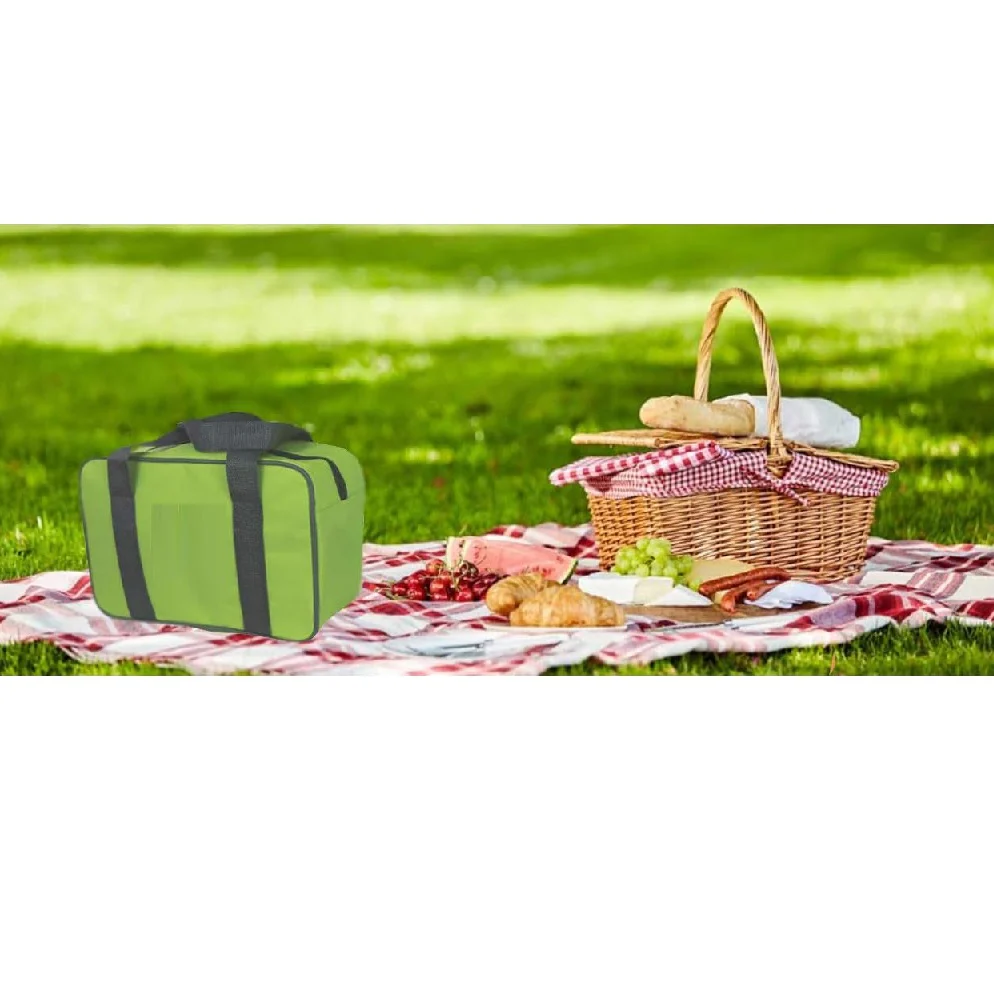 2Borse Termiche 24LT e 7LT con 2 Mattonelle Ghiaccio 400ml colore Verde - immagine 9