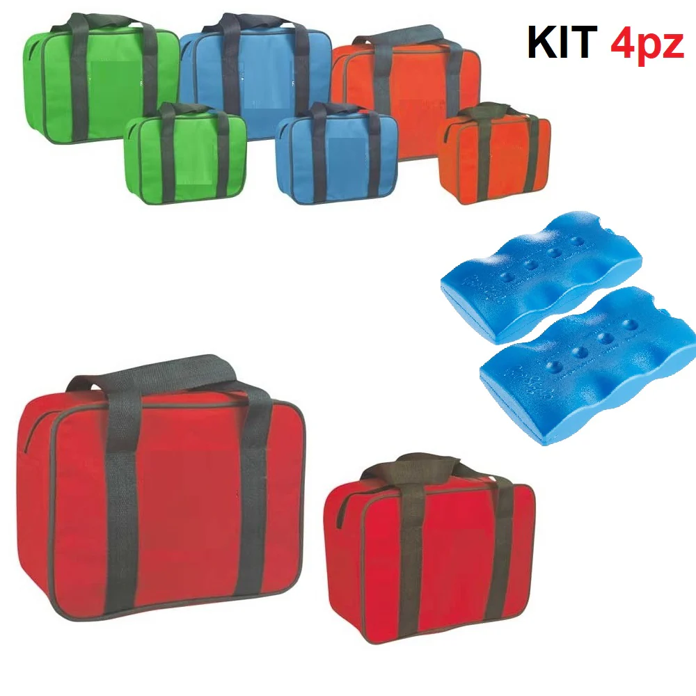 2Borse Termiche 24LT e 7LT con 2 Mattonelle Ghiaccio 400ml colore Verde - immagine 2