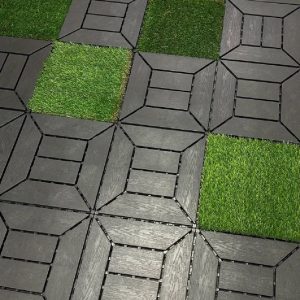 Kit 9 Mattonelle a Incastro per Terrazzo Piastrelle Pavimenti 30x30cm in PVC Antiscivolo