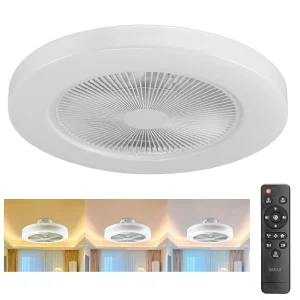 Ventilatore da Soffitto con Lampada LED 50cm 3Velocità e Telecomando Incluso