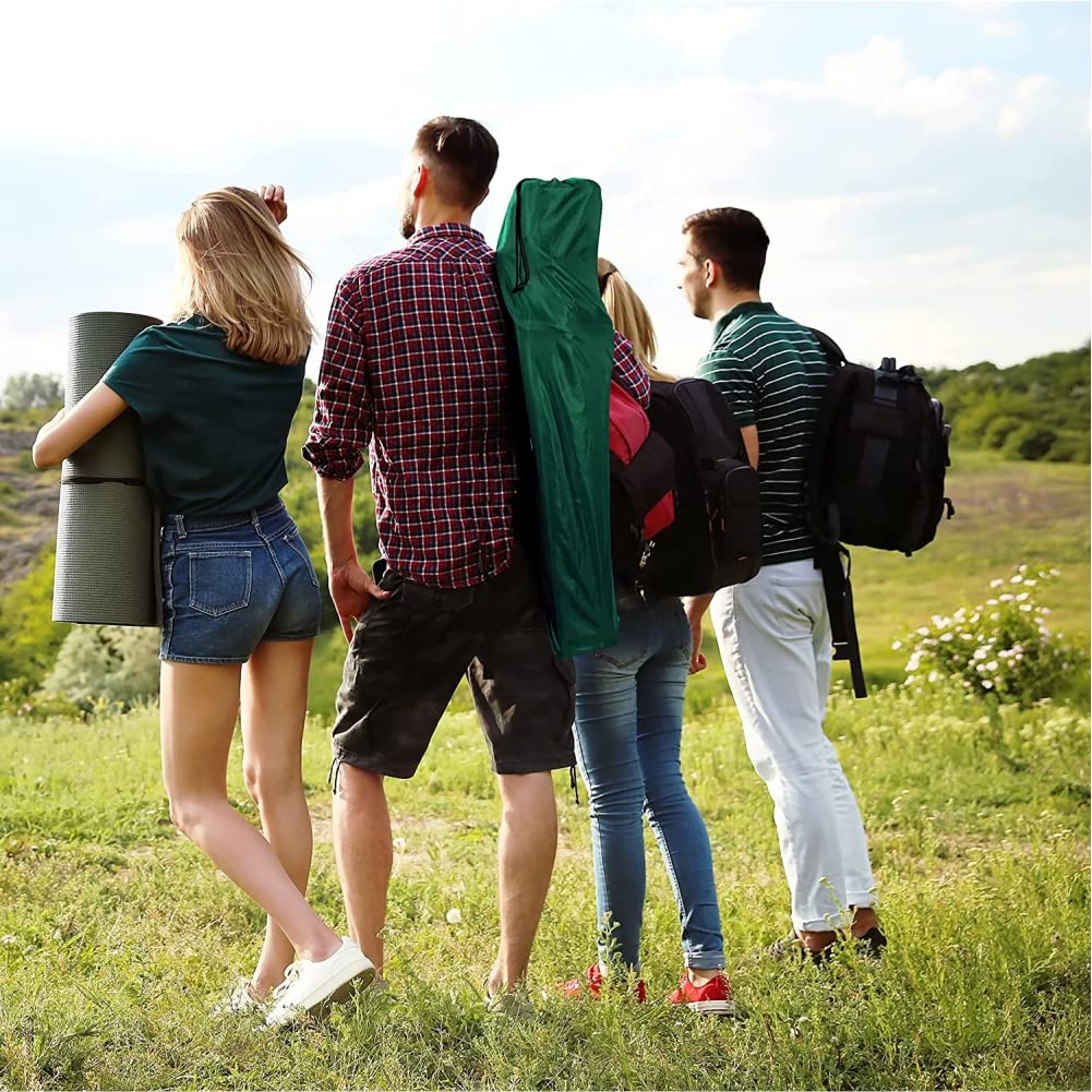 2pz Sedia Campeggio Portatile Pieghevole Telo Oxford Sacca con Maniglia H90cm Verde - immagine 4