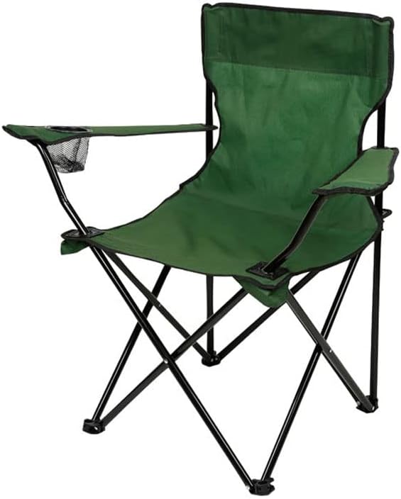 2pz Sedia Campeggio Portatile Pieghevole Telo Oxford Sacca con Maniglia H90cm Verde - immagine 3