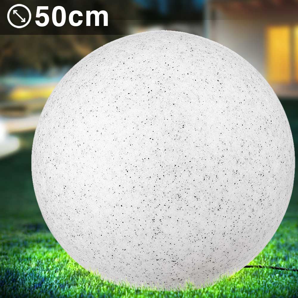 Lampada Sfera Giardino 50cm Luce Esterno Bianco Pietra E27 Decorazione da Esterno - immagine 6