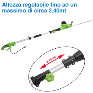 Tagliasiepi Telescopico Elettrico 460W Estensibile Sega Tagliabordi Tosasiepi