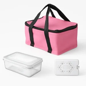Kit Porta Pranzo Termico con Borsa Frigo Portatile con Accessori 15x22x17.5cm Salvaspazio