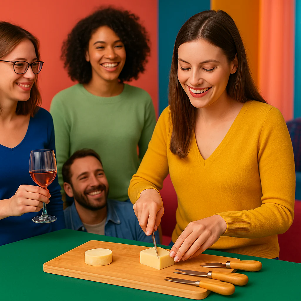 Tagliere Cucina in Bambù con accessori Formaggio 34 x 19 H1.8 cm Legno Naturale - immagine 5