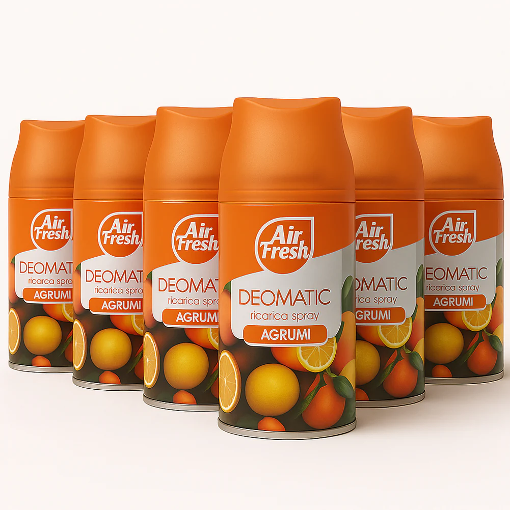 Air Fresh Deomatic Ricariche Profumatore Ambiente 6x250ml Spray Agrumi Antiodore - immagine 6