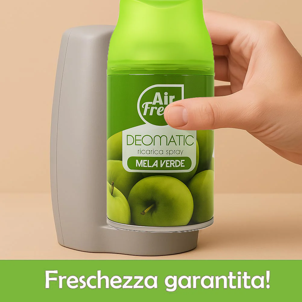 Air Fresh Deomatic Ricariche Profumatore Ambiente 6x250ml Spray Mela Verde Antiodore - immagine 7