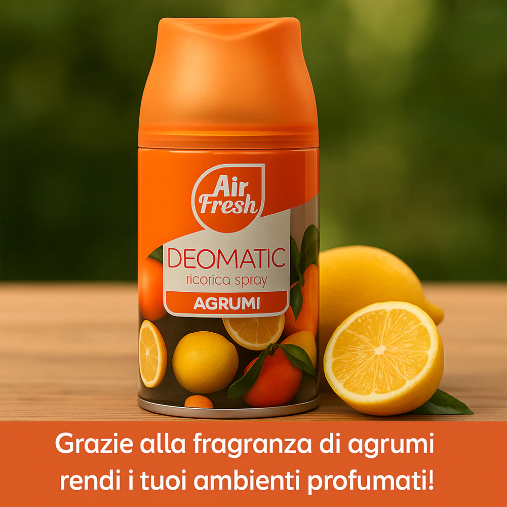 Air Fresh Deomatic Ricariche Profumatore Ambiente 6x250ml Spray Agrumi Antiodore - immagine 5