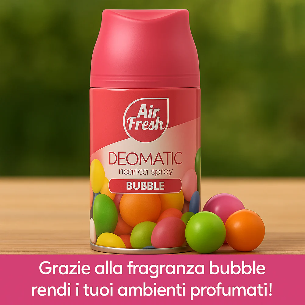 Air Fresh Deomatic Ricariche Profumatore Ambiente 6x250ml Spray Bubble Antiodore - immagine 6