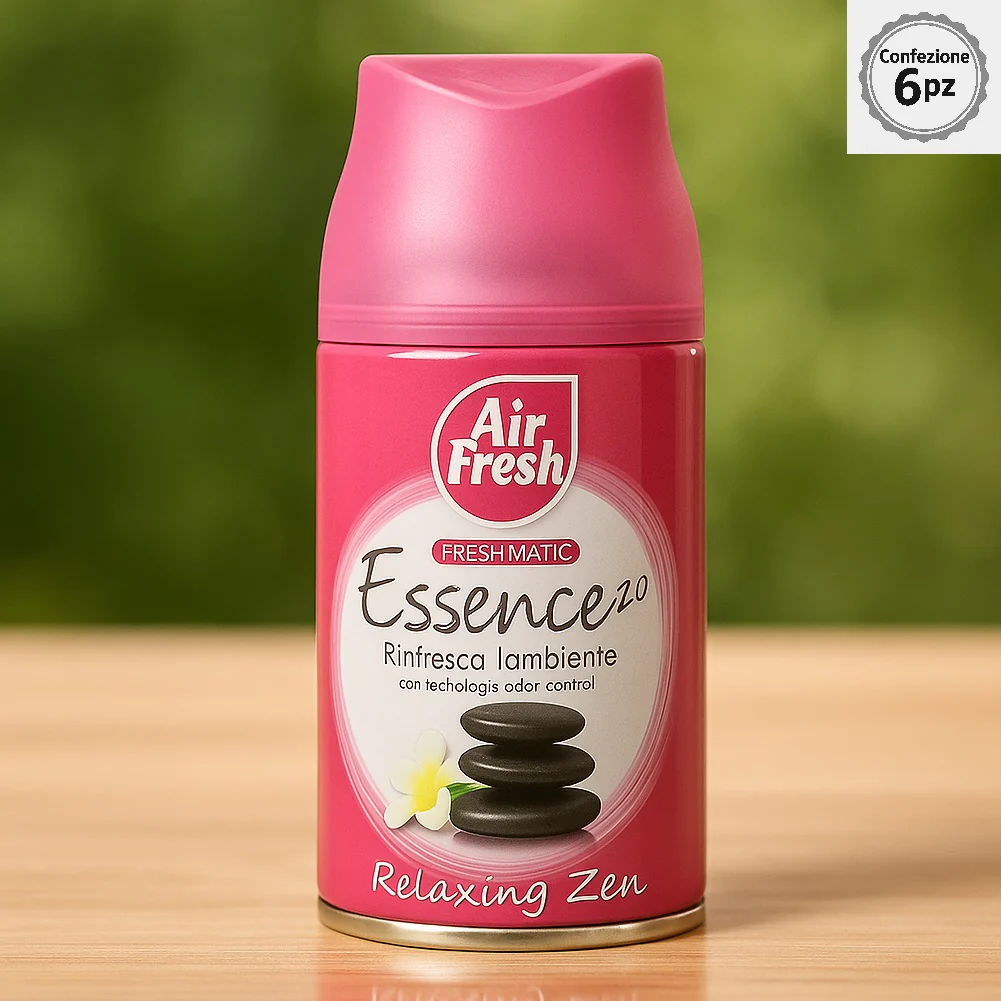 Air Fresh Deomatic Ricariche Profumatore Ambiente 6x250ml Spray Relaxing Zen Antiodore - immagine 2