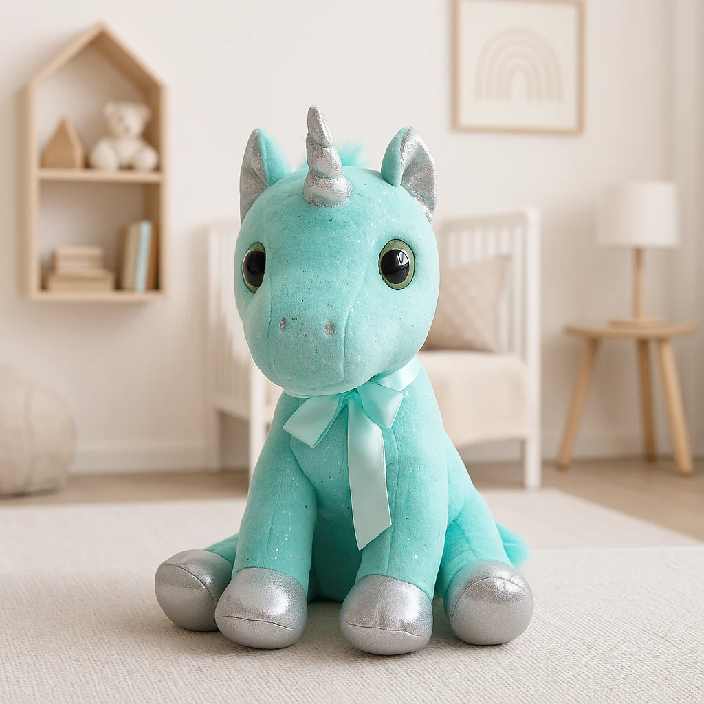 2 pezzi Peluche Unicorno Brilla 30cm Morbidi e Colorati Idea Regalo Bambini e Adulti - immagine 5