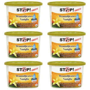 6pz Deumidificatore Casa Portatile 500ml contro Muffa Assorbi Umidità Vaniglia