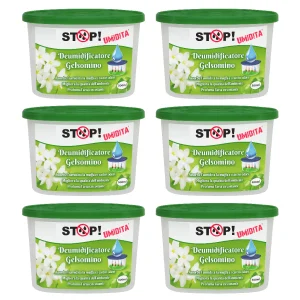 6pz Deumidificatore Casa Portatile 500ml contro Muffa Assorbi Umidità Gelsomino