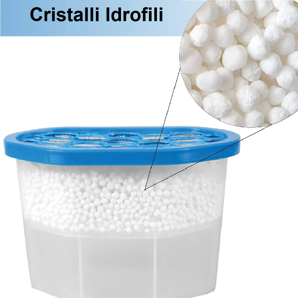 6pz Deumidificatore Casa Portatile 500ml contro Muffa Assorbi Umidità Sandalo - immagine 5