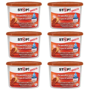 6pz Deumidificatore Casa Portatile 500ml contro Muffa Assorbi Umidità Sandalo