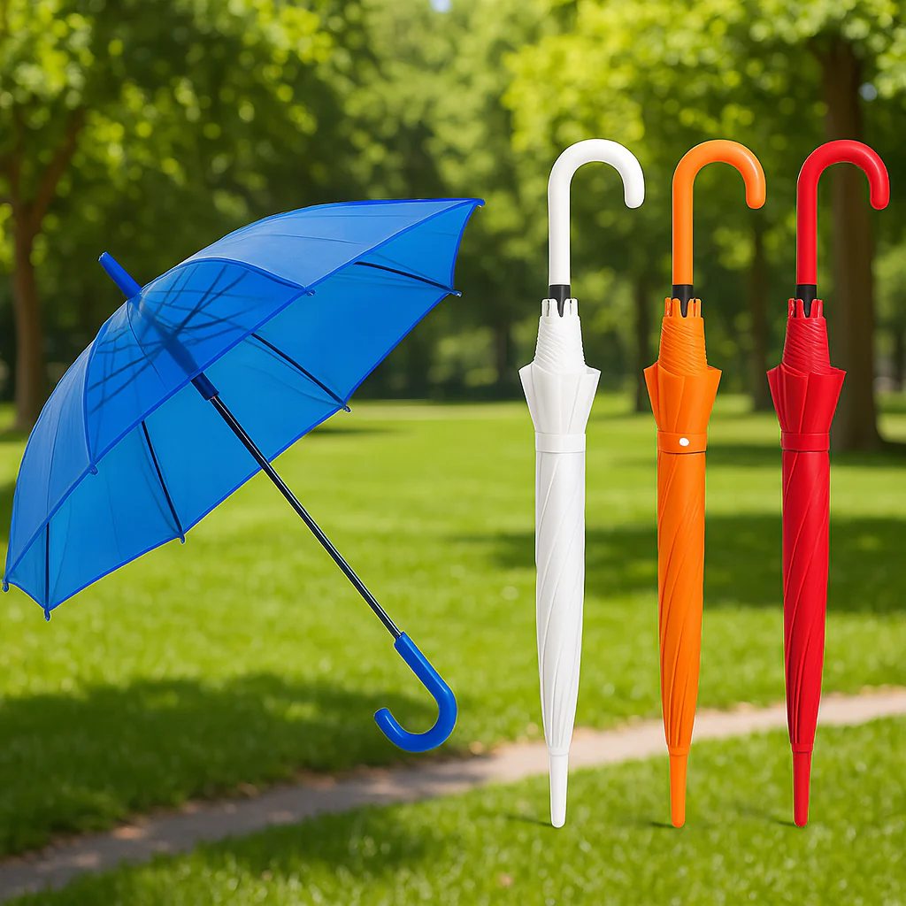 Kit 4 Ombrelli Trasparenti Automatici PVC Antivento Manico Curvo 8 Stecche Fibra di Vetro - immagine 3