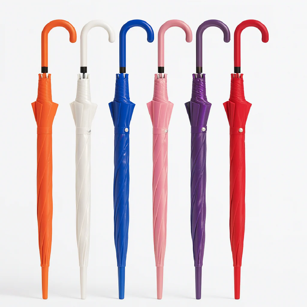 Kit 4 Ombrelli Trasparenti Automatici PVC Antivento Manico Curvo 8 Stecche Fibra di Vetro - immagine 9