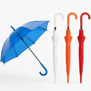 Kit 4 Ombrelli Trasparenti Automatici PVC Antivento Manico Curvo 8 Stecche Fibra di Vetro