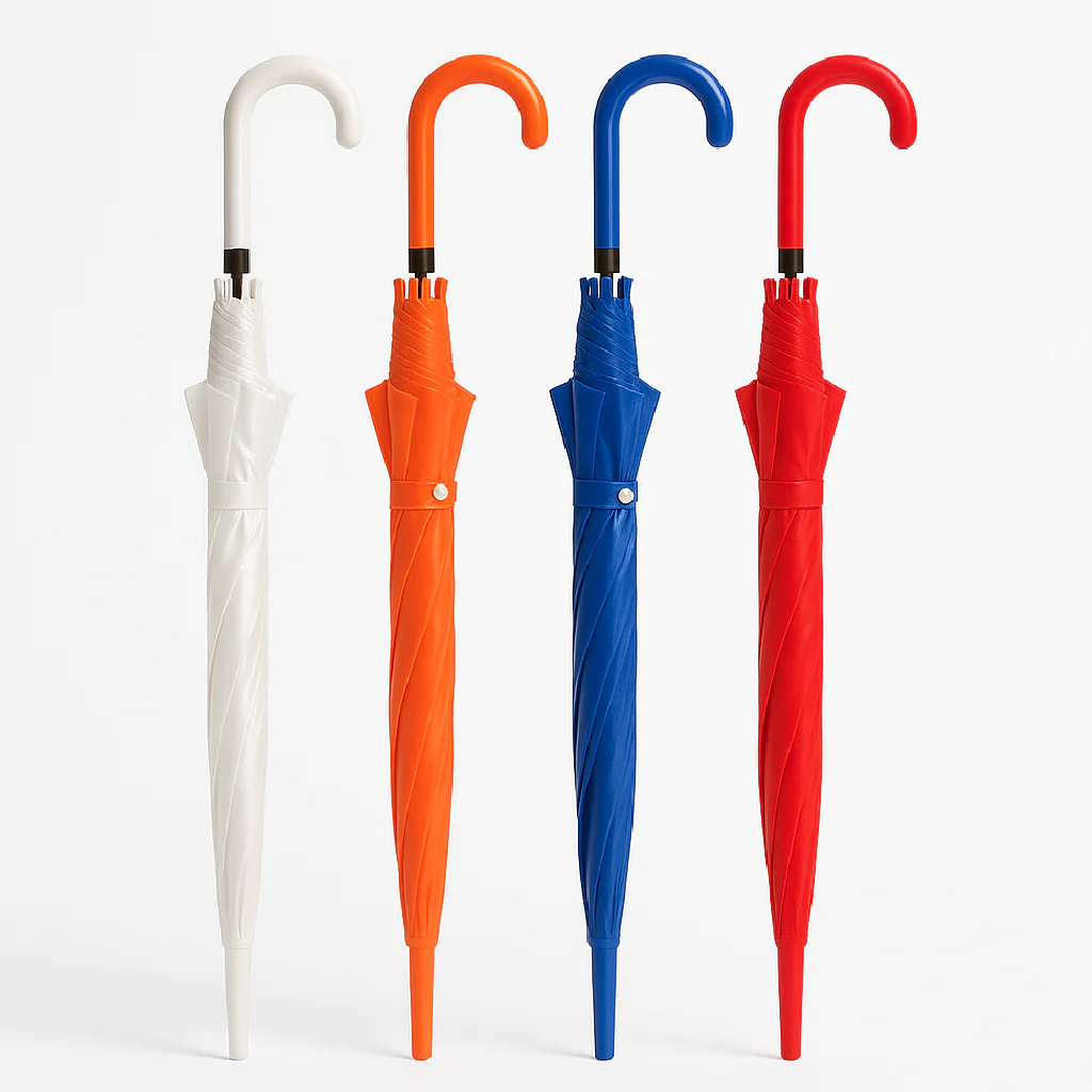 Kit 4 Ombrelli Trasparenti Automatici PVC Antivento Manico Curvo 8 Stecche Fibra di Vetro - immagine 6