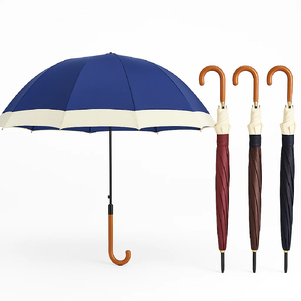 Kit 4 Ombrelli Grandi Automatici Antivento Uomo Donna 12 Stecche Fibra di Vetro - immagine 8