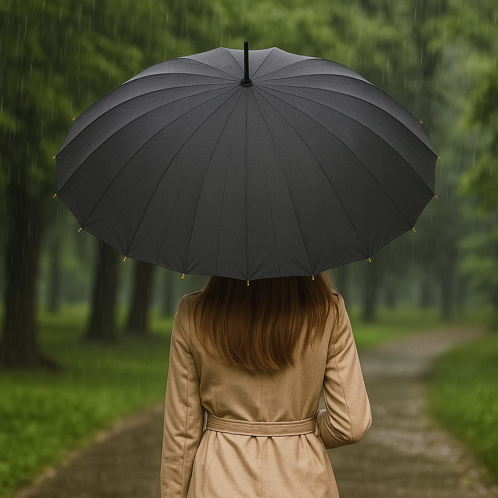 Kit 4 Ombrelli Grandi Automatici Antivento Uomo Donna 16 Stecche Fibra di Vetro - immagine 3