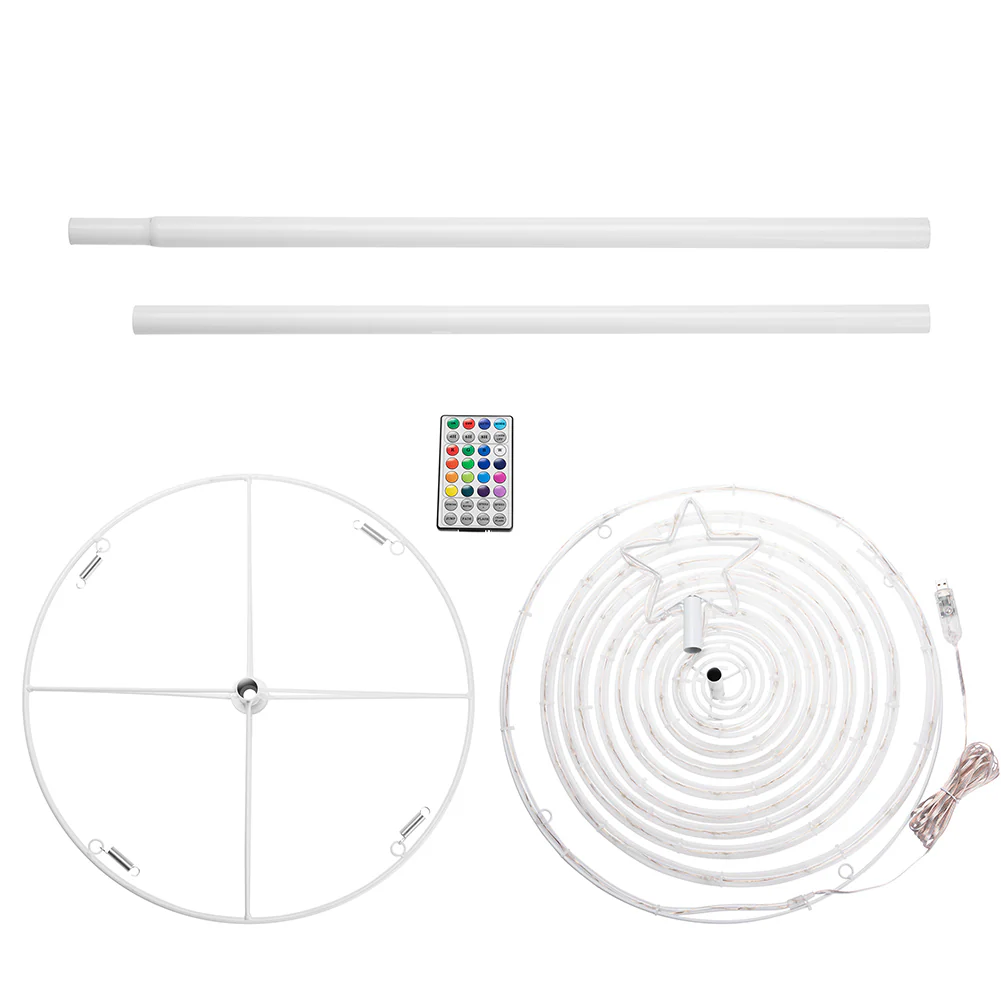 Albero di Natale Luminoso 180cm a Spirale con 135 luci Led Rgb e Telecomando - immagine 5