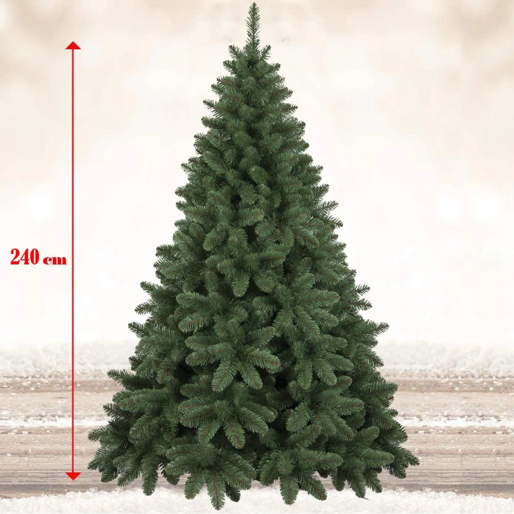 Albero di Natale 240 cm Pino Verde Molto Folto 1464 Rami Base in Ferro pieghevole - immagine 3