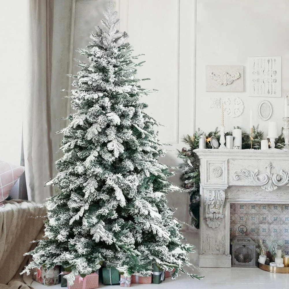 Albero di Natale Innevato 180 cm Folto Realistico 706 Punte PE PVC Base Metallo - immagine 4