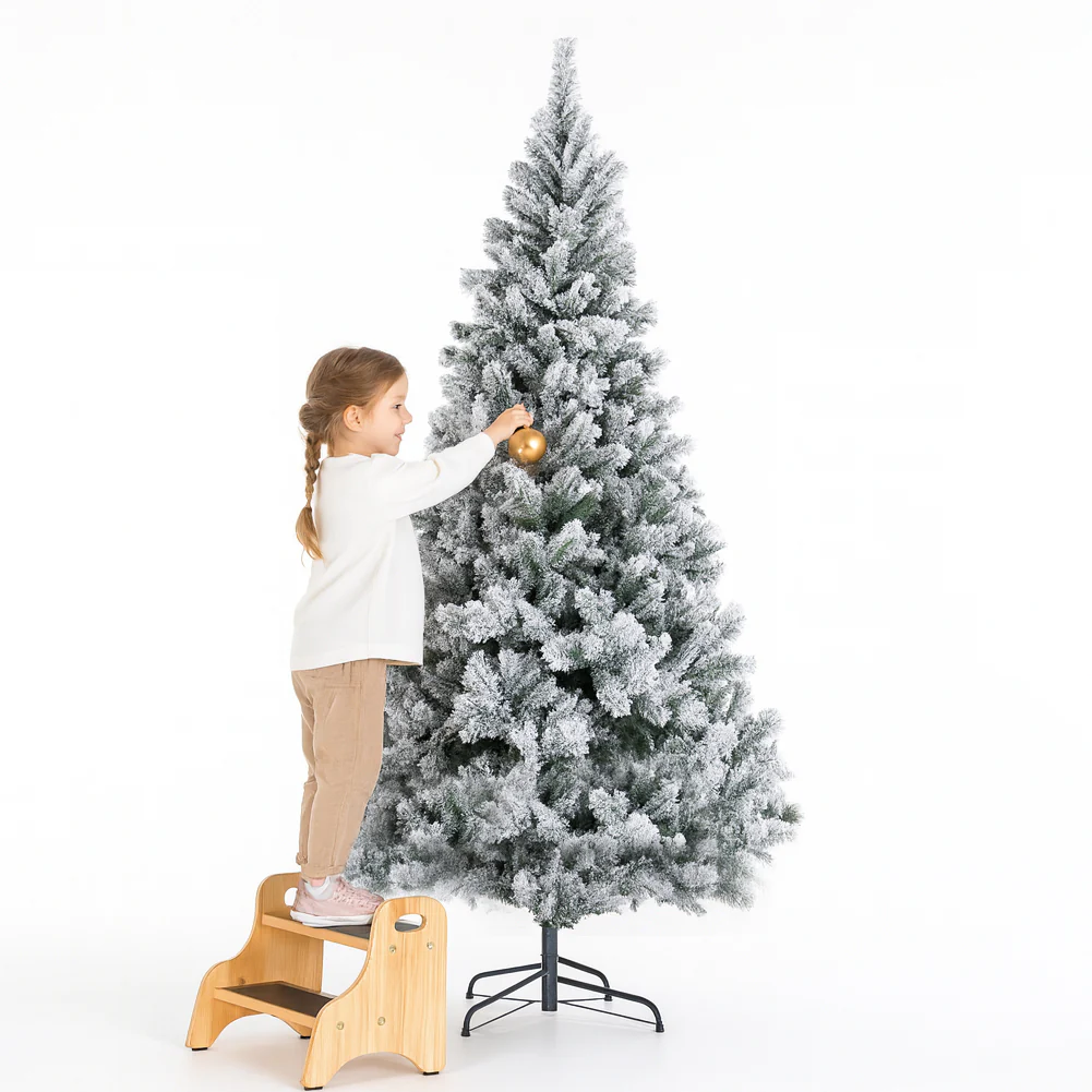 Albero di Natale Innevato Bianco Foltissimo 150cm 550 Rami Pvc Ignifugo - immagine 3