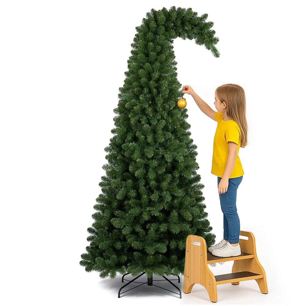 Albero di Natale Verde Punta Ricurva 180cm Artificiale 800 Punte Pvc Ignifugo - immagine 4