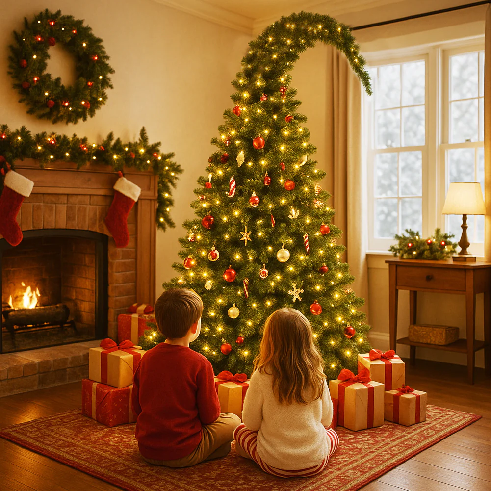 Albero di Natale Verde Punta Ricurva 180cm Artificiale 800 Punte Pvc Ignifugo - immagine 5