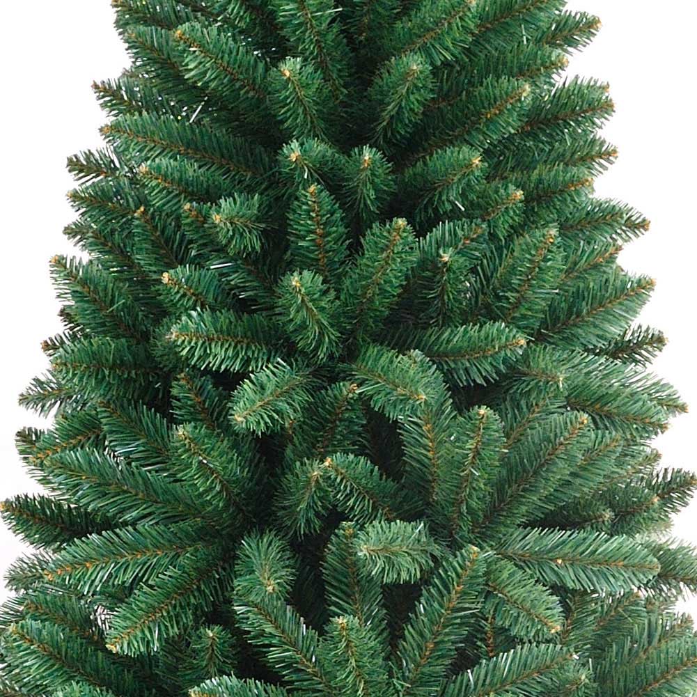 Albero di Natale Slim Pino Verde 180cm Artificiale 625 Rami Pvc Ignifugo Salvaspazio - immagine 3