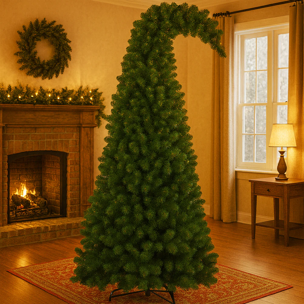 Albero di Natale Verde Punta Ricurva 180cm Artificiale 800 Punte Pvc Ignifugo - immagine 3