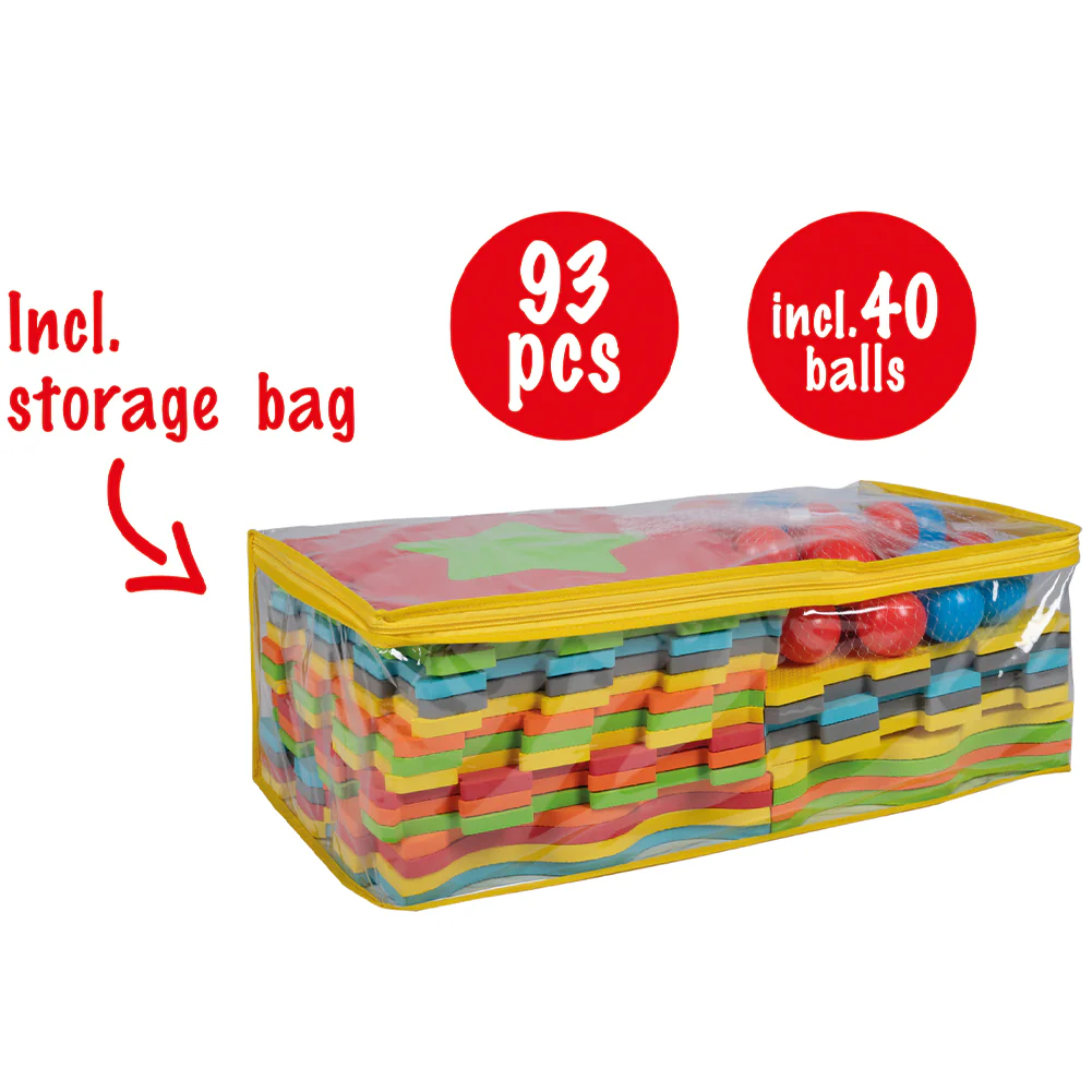 Tappeto Puzzle 3 in 1 in Gommapiuma per Bambini con 40 Palline e Custodia - immagine 5