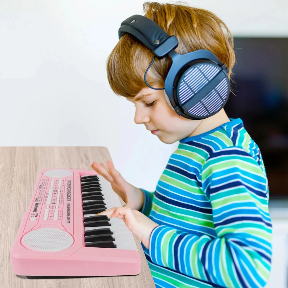 Tastiera Giocattolo Musicale Bambini 37 Tasti con Microfono Piano Keyboard Elettronico Educativo - immagine 3