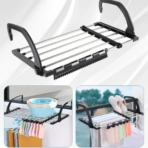 Stendino Pieghevole Salvaspazio Estensibile Balcone Finestra Termosifone Acciaio