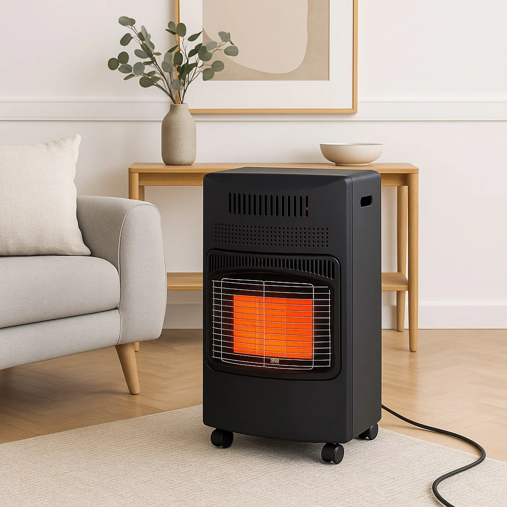 Stufa a Gas Ventilata 2in1 Infrarossi 4.2kw Metallo Nero con Termoventilatore ODS - immagine 3