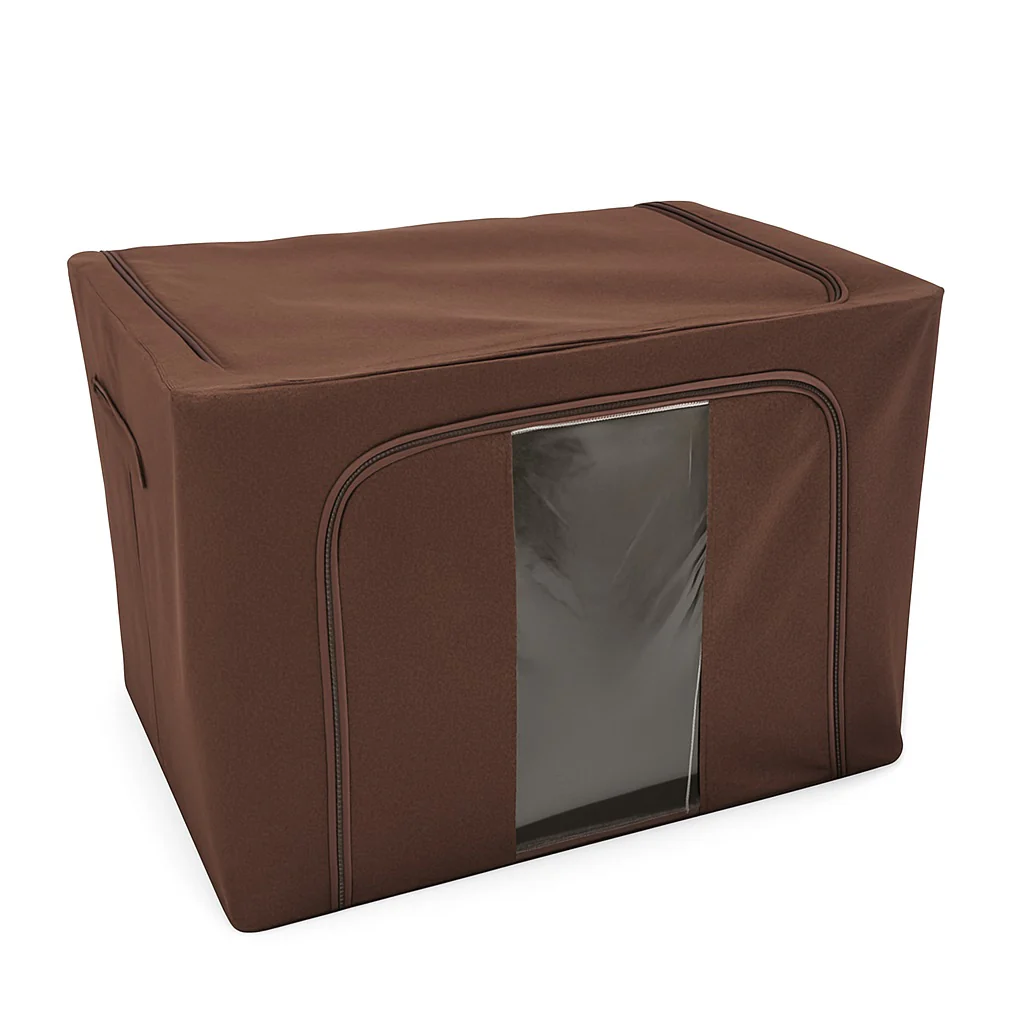 3 Scatole Pieghevoli per Armadio 50x40x32 con Struttura in Metallo e Tnt Resistente - immagine 4