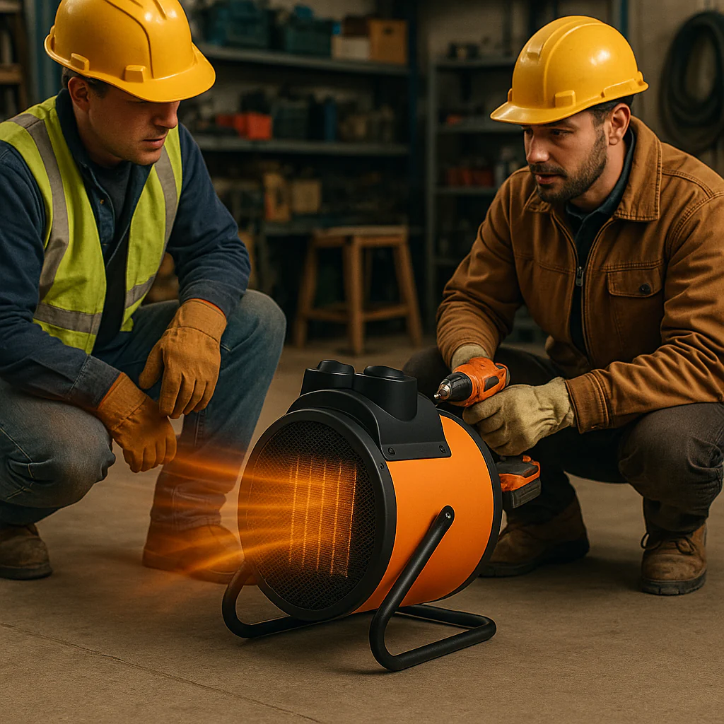 Stufa Elettrica Ceramica Industriale 2000W Termoventilatore Portatile Inclinabile - immagine 8