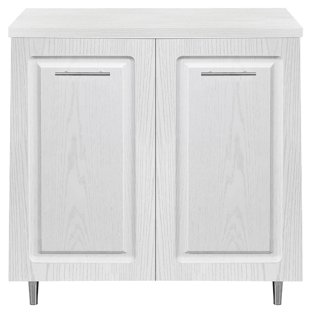 Mobile Cucina Base 2 Ante Componibile in Legno Bianco Frass. Classico 80x50 H85cm - immagine 3