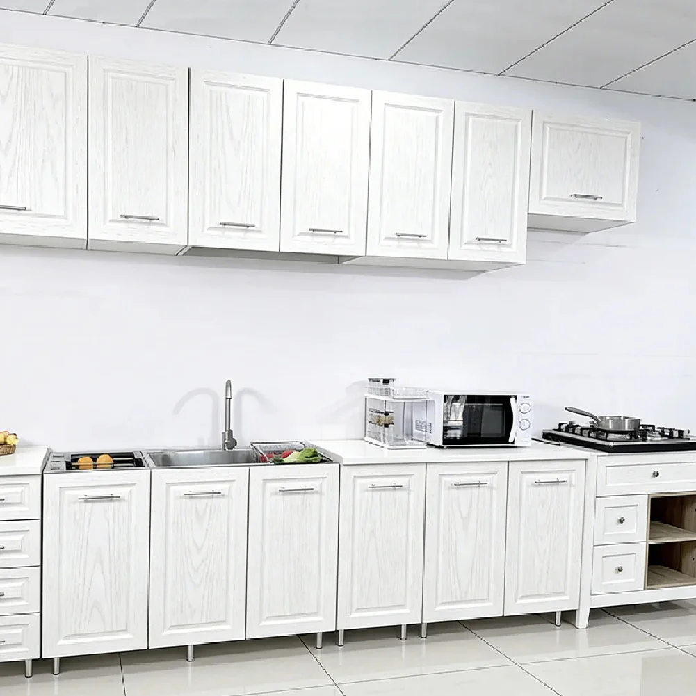 Mobile Cucina Base 2 Ante Componibile in Legno Bianco Frass. Classico 80x50 H85cm - immagine 9
