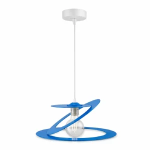 Lampadario Sospensione Metallo Taglio Laser 40 cm 1 luce  E27 Azzurro